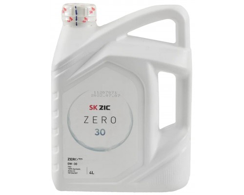 Моторное масло ZIC ZERO 30 0W-30, 4 л