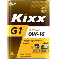 Моторное масло Kixx G1 SP 0W-16, 4 л