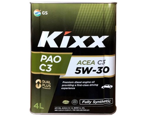 Моторное масло Kixx PAO C3 5W-30, 4 л