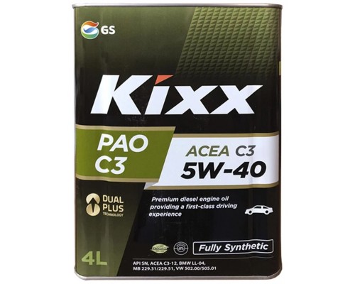Моторное масло Kixx PAO C3 5W-40, 4 л